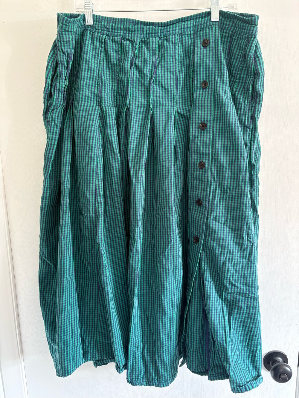 Free Assembly Plaid Pleated Midi Skirt